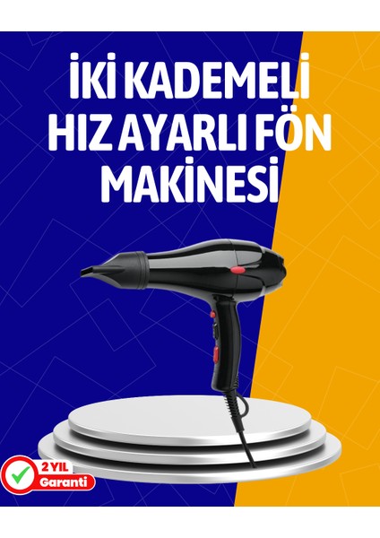 Wizard 2200W Güçlü Motorlu Ergonomik Fön Makinesi