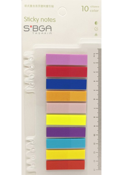 Şeffaf Renkli Postit Post-It Post It. Kitap Ayracı Ayraç Postit Sticker Not Kağıdı 200 Yaprak