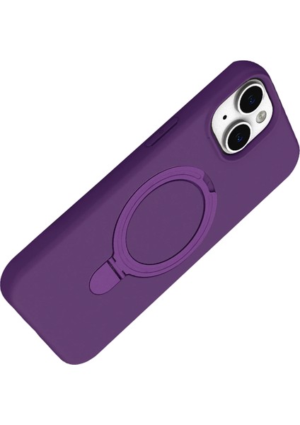 Allzey Newface Apple Iphone 15 Regal Magsafe Standlı Kapak - Derin Mor fırsatları