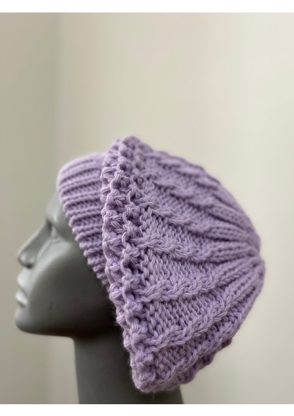 Lila Ressam Model Triko Kadın Şapka Bere fiyatları