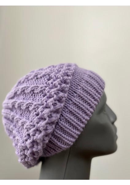 Lila Ressam Model Triko Kadın Şapka Bere modelleri