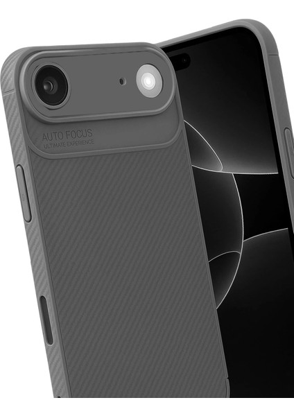 Allzey Newface Apple Iphone 17 Air Auto Focus Karbon Kapak - Gri modelleri