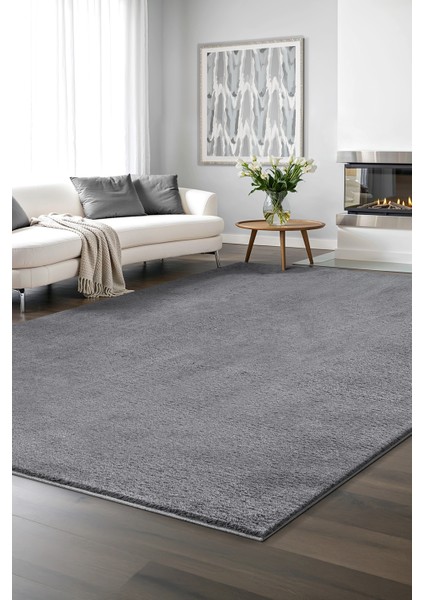 Yıkanabilir Kaymaz Taban Gri Renk Peluş Post Halı fiyatları