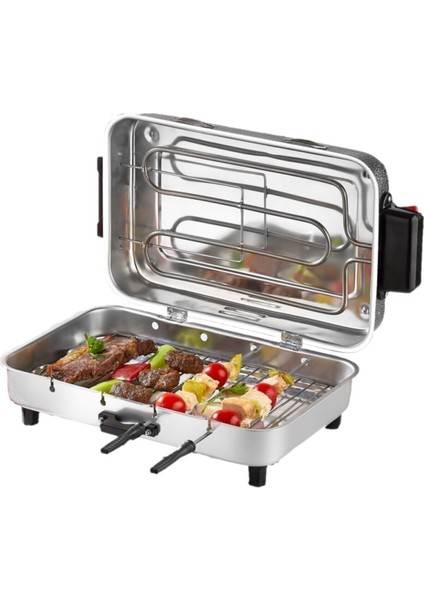 Elektrikli Izgara Mangal 38X24 Cm, 1100 W, Metalik, Pratik ve Şık Tasarım