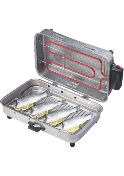 Elektrikli Izgara Mangal 38X24 Cm, 1100 W, Metalik, Pratik ve Şık Tasarım fırsatları
