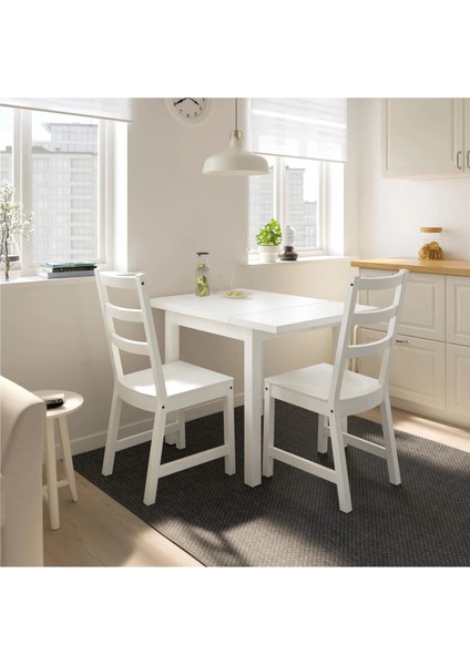 Nordviken Katlanır Mutfak Masası Beyaz 2-4 Kişilik 74 / 104 x 74 Cm