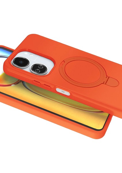 Allzey Newface Xiaomi Redmi 13C Regal Magsafe Standlı Kapak - Turuncu modelleri