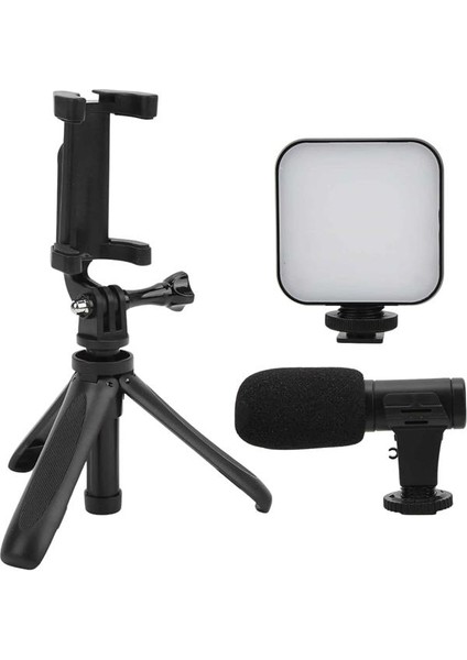 Wizard Akıllı Telefon Vlog Kiti Tripod Mini Mikrofonlu Telefon Tutucu modelleri