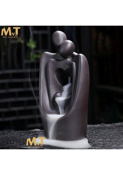 Sarılan Aşıklar Geri Akış Tütsülük – Romantik Tasarım ve Şelale Duman Efektiyle Huzurlu Bir Atmosfer fırsatları