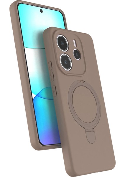 Allzey Newface Xiaomi Redmi Note 14 4g Regal Magsafe Standlı Kapak - Çöl Titanyum
