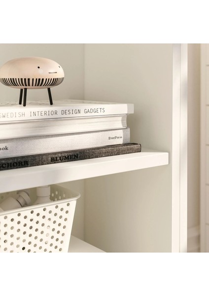 Billy Çalışma Masalı Kitaplık Beyaz 80 x 33 / 112 x 106 Cm