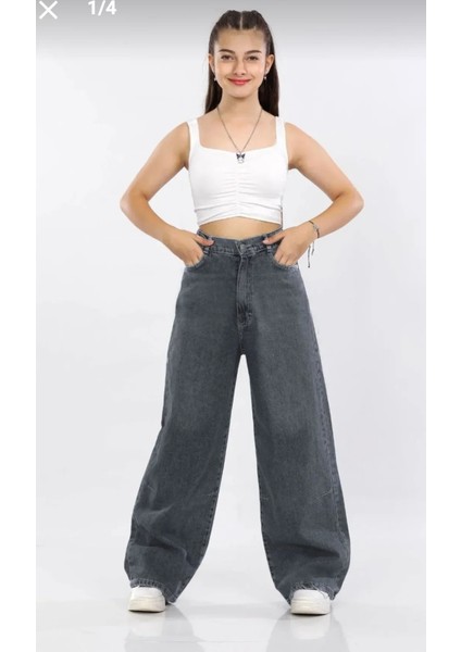 Kız Çocuk Wide Baggy Geniş Paça Kot Pantolon(Jean) fiyatları