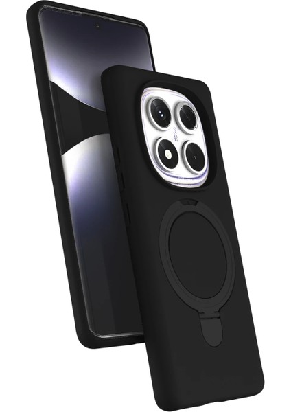 Allzey Newface Xiaomi Redmi Note 14 Pro 5g Regal Magsafe Standlı Kapak - Siyah