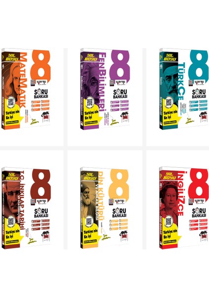 Yargı 8.sınıf Lgs Tüm Dersler Yıl Boyu Soru Bankası Seti 6 Kitap