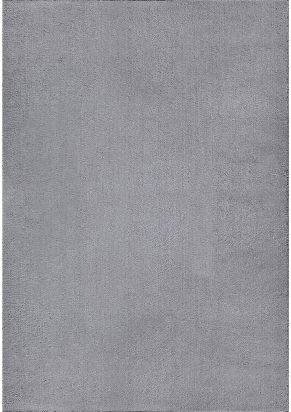 Yıkanabilir Kaymaz Taban Gri Renk Peluş Post Halı