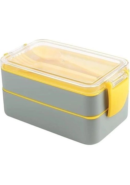 2 Bölmeli Çok Amaçlı 900 ml Kapasiteli Çatal Kaşıklı Dayanıklı Beslenme Kabı Yiyecek Kutusu - 1 Adet Stokta Olan Gönderilir fiyatları