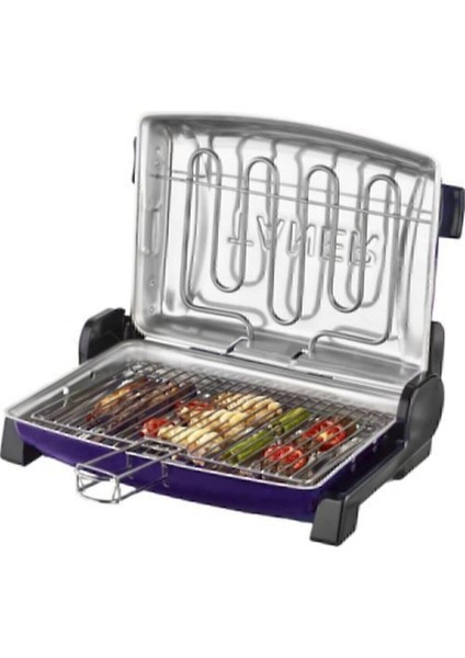 Mor Renkli Büyük Boy Çift Telli Elektrikli Mangal ve Barbekü