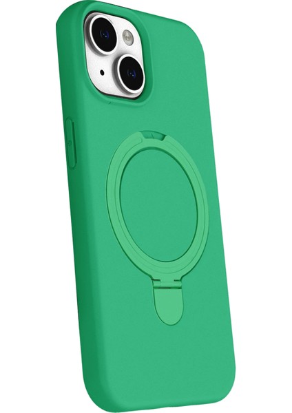 Allzey Newface Apple Iphone 15 Plus Regal Magsafe Standlı Kapak - Yeşil fiyatları