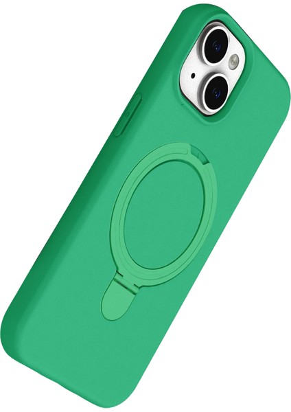 Allzey Newface Apple Iphone 15 Plus Regal Magsafe Standlı Kapak - Yeşil modelleri