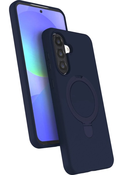 Allzey Newface Samsung Galaxy A26 Regal Magsafe Standlı Kapak - Lacivert
