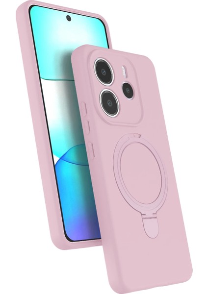 Allzey Newface Xiaomi Redmi Note 14 4g Regal Magsafe Standlı Kapak - Açık Pembe