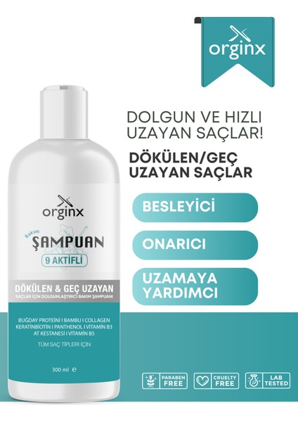 Kolajen Ve Keratin Saç Dökülmesine Karşı Hızlı Sac Uzatan Dolgunlaştırıcı Onarıcı Besleyici Şampuan 400ml