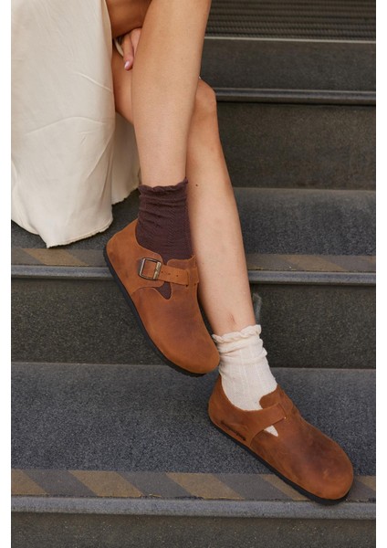 Oxford Hakiki Deri Mantar Taban Ortopedik Ayakkabı