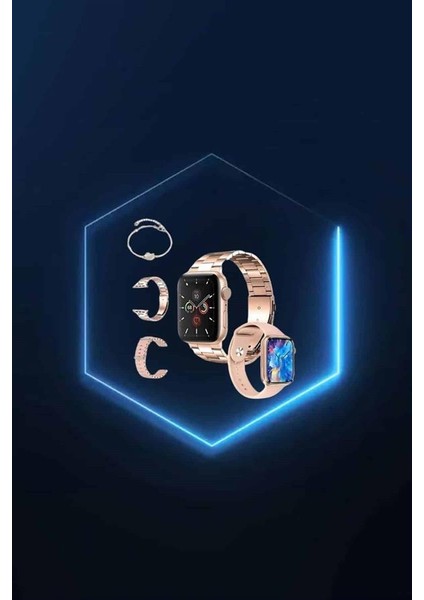 Wizard Yeni Nesil Pembe Dokunmatik Ekran Akıllı Saat ve Oyuncu Kulaklığı Kablosuz Bluetooth Kulaklık