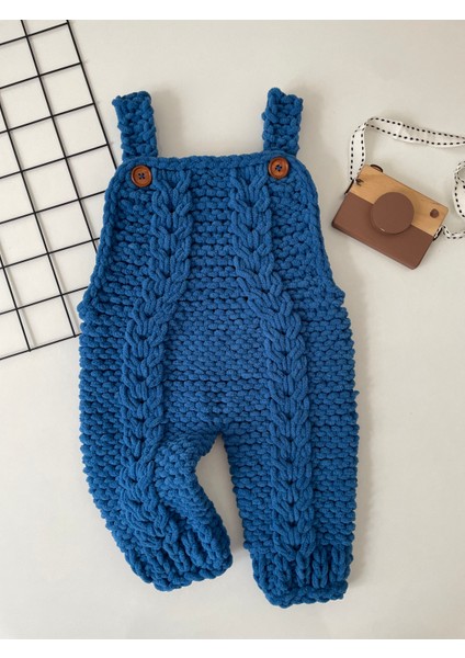 Puffy Ahşap Düğmeli Askılı Bebek Tulum