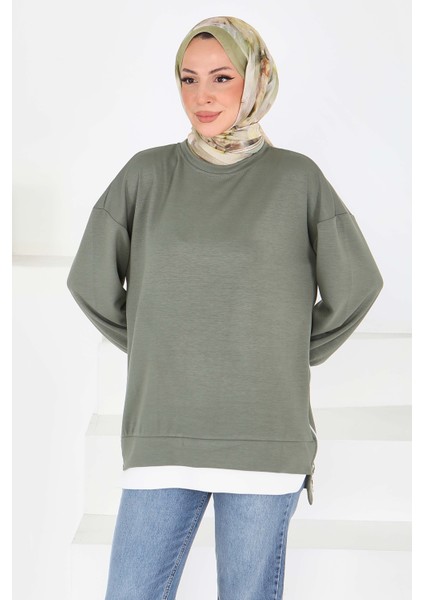 Garnili Fermuarlı Oysho Sweatshirt D-1 Haki - 27610 fiyatları