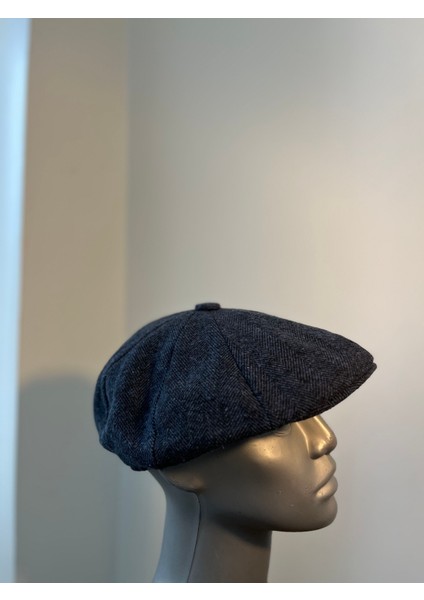 Erkek Kışlık Kaşe Kumaş Düğmeli Balık Sırtı Desenli Kasket Şapka (Newsboy Cap) fiyatları
