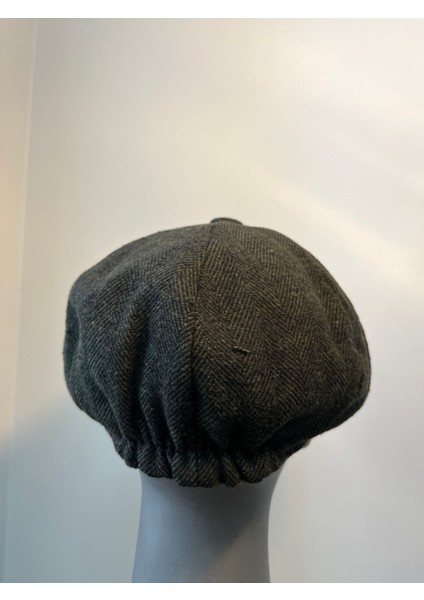 Erkek Kışlık Kaşe Kumaş Düğmeli Balık Sırtı Desenli Kasket Şapka (Newsboy Cap) modelleri