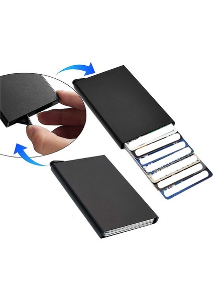 Metal Mekanik Kartlık Cüzdan – Gri, Rfıd Korumalı, Ince ve Şık fiyatları