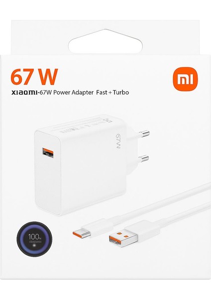 Xiaomi 67W Hızlı Şarj Adaptörü + Type-C Kablo (Orijinal)