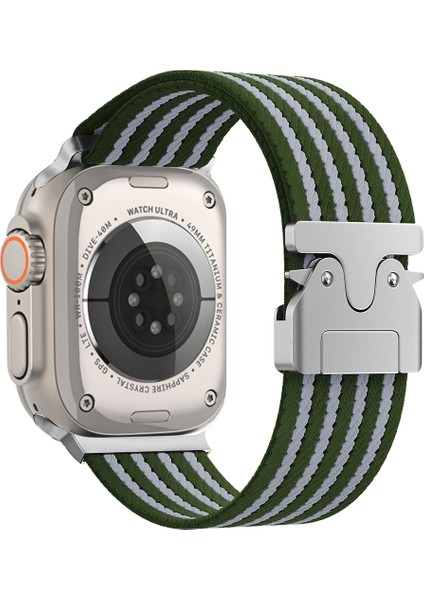 Apple Watch 49MM Lopard KRD-133 Naylon Kumaş Hasır Örgülü Kordon