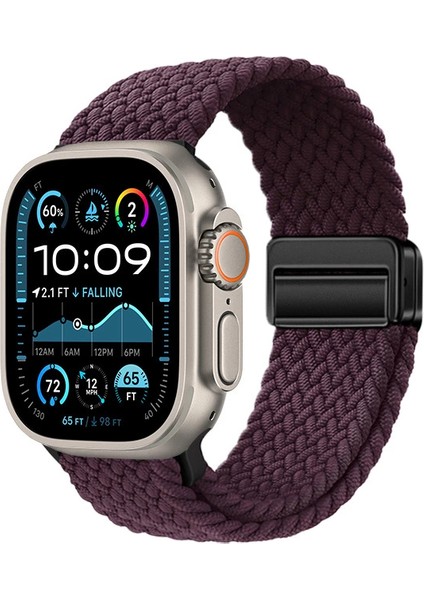 Apple Watch Ultra 49MM Lopard KRD-134 Örgü Tasarımlı Hasır Kordon Strap Kayış