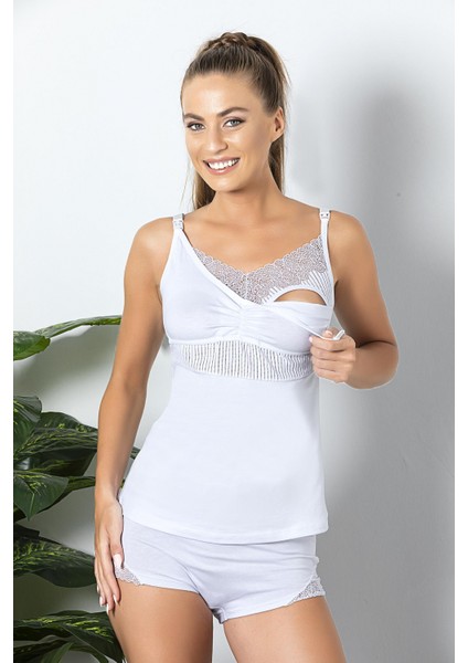 - Pamuklu Emzirme Atleti Beyaz (MGP11786)