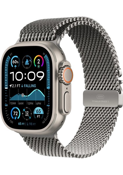 Apple Watch Ultra 49MM Lopard KRD-100 Titanyum Hasır Kordon
