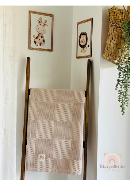 Ftbabycollection %100 Pamuk Waffle Pike Bebek Battaniyesi 90X100 CM – Cappuccino