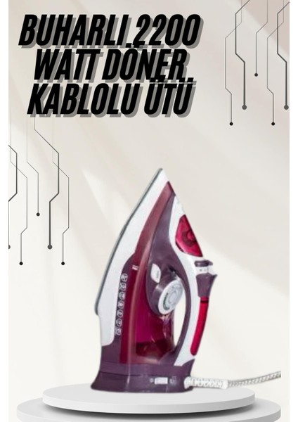 Wizard Modern Tasarım 2200W Dalı Buharlı Seramik Kaplama Ütü