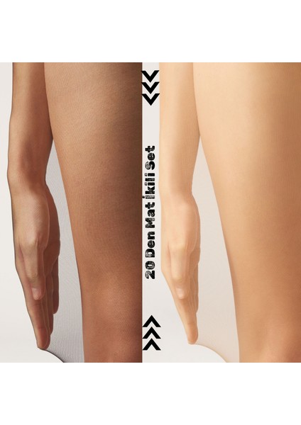 20 Den Mat Ten Rengi & Mat Siyah Ikili Kadın Külotlu Çorap fiyatları