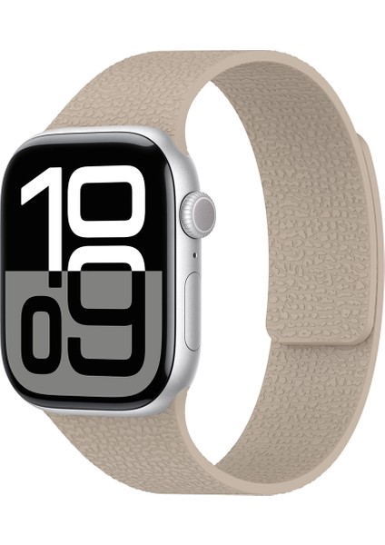 Apple Watch 44MM Lopard KRD-136 Kabartma Desenli Silikon Kordon
