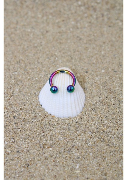 Piercing Cerrahi Çelik Piercing Halka Kıkırdak Septum Tragus Conch Helix Gökkuşağı Renk Top Çap 3 mm
