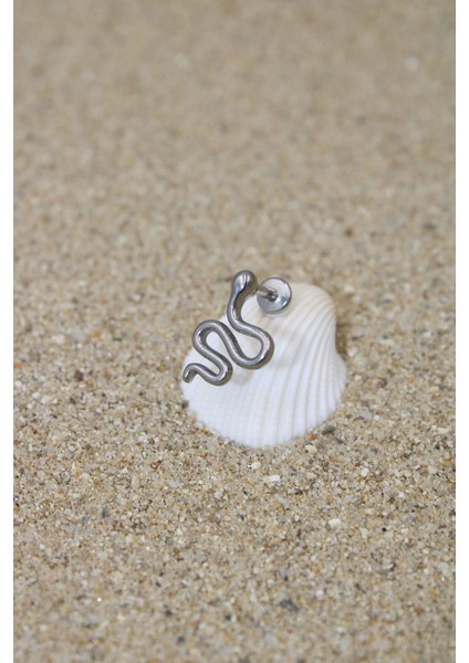 Piercing Cerrahi Çelik Piercing Kıkırdak Tragus Conch Helix Silver Renk Kıvrık Yılan fiyatları