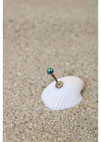 Piercing Cerrahi Çelik Piercing Kıkırdak Tragus Conch Helix Gökkuşağı Renk Top Çap 3 mm Labret