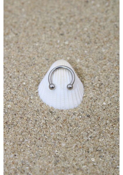 Piercing Cerrahi Çelik Piercing Halka Kıkırdak Septum Tragus Conch Helix Silver Renk Top Çap 2,50 mm