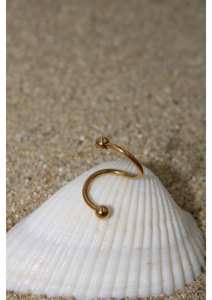 Piercing Cerrahi Çelik Piercing Spiral Kıkırdak Tragus Conch Helix Gold Renk