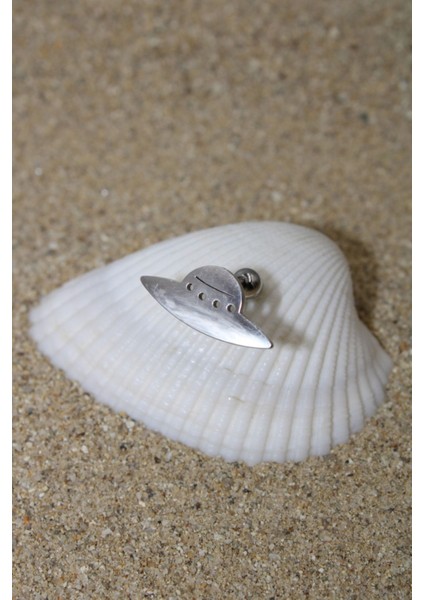 Piercing Cerrahi Çelik Piercing Kıkırdak Tragus Conch Helix Silver Renk Ufo