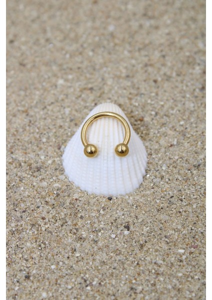 Piercing Cerrahi Çelik Piercing Halka Kıkırdak Septum Tragus Conch Helix Gold Renk Top Çap 3 mm