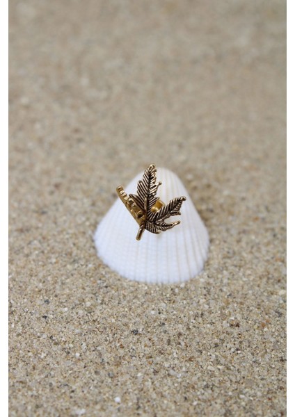 Piercing Cerrahi Çelik Piercing Kıkırdak Tragus Conch Helix Gold Renk Kıvrık Yaprak Labret